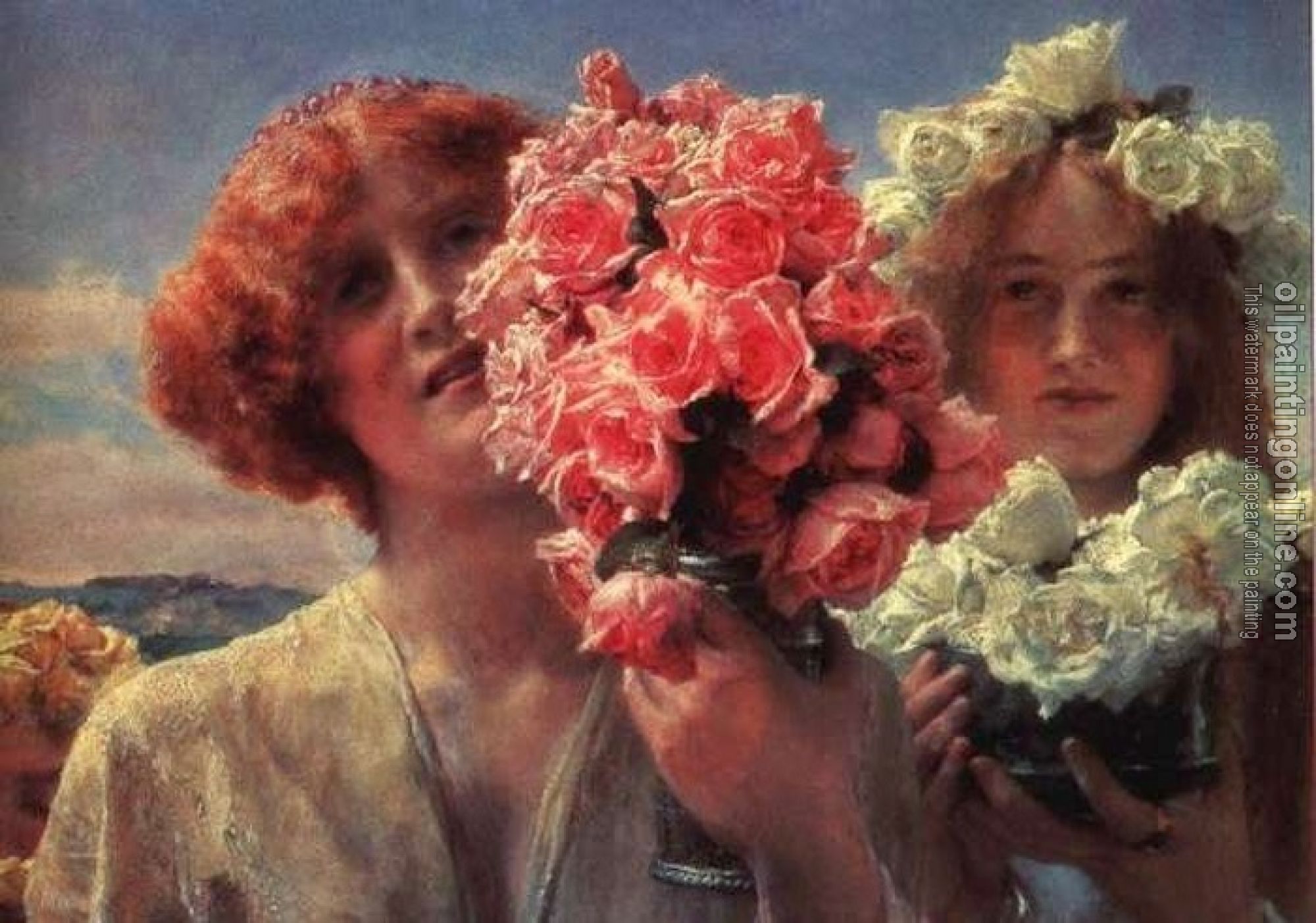 Alma-Tadema, Sir Lawrence - Young Girls with Roses